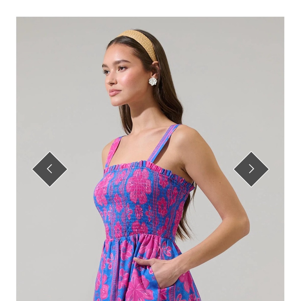 Sugar lips Floral Blue and Pink Mini Dress Never Worn Size M